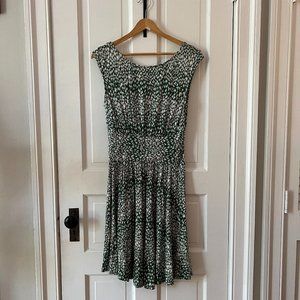 Anthropologie Green & White Stretch Jersey Dress